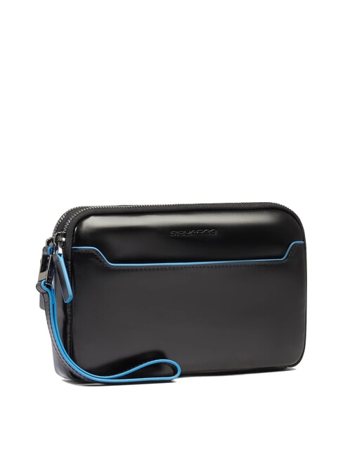 BLUE SQUARE Herren-Clutch aus Leder Schwarz - Tablettmappe &amp; Organizer