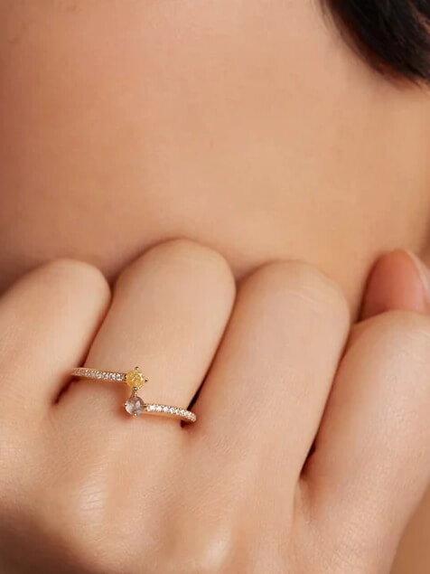 JUNO Vergoldeter Steinring Gold - Ringe