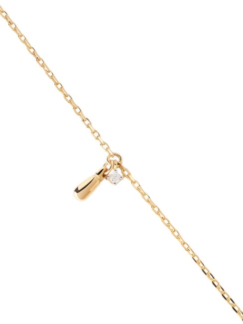 THE NEW ESSENTIALS KIRA Kettenarmband mit runden Zirkonia und Tropfenanh&auml;nger Gold - Armb&auml;nder