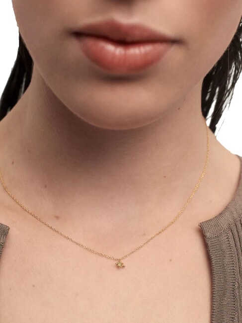 COLOR GREEN FLEUR Anh&auml;ngerkette mit Zirkonia und Krallen Gold - Halsketten