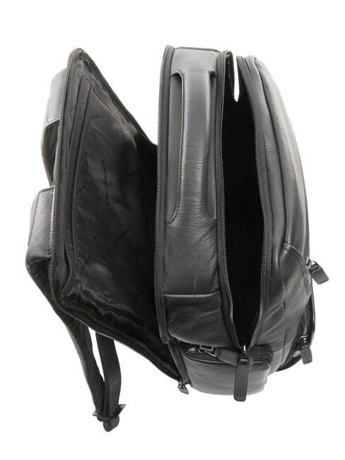 AKRON Lederrucksack f&uuml;r 15,6"-Laptop Schwarz - PC-Rucks&auml;cke