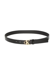 CALVIN KLEIN MONOGRAM BUCKLE Lederg&uuml;rtel mit Metalllogo - G&uuml;rtel