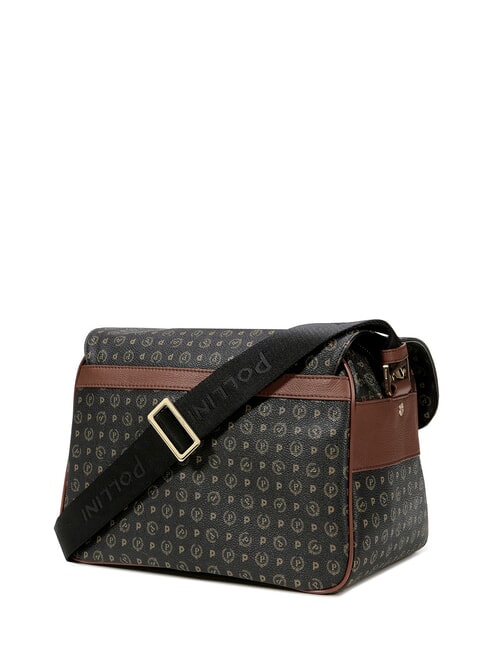 HERITAGE CLASSIC Umh&auml;ngetasche aus PVC Schwarz Braun - Damentaschen