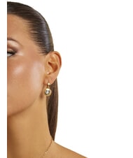 GUESS ROLLING HEARTS Creolen mit Herzanh&auml;nger - Ohrringe