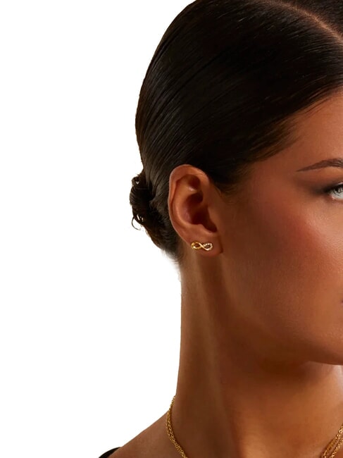 ENDLESS DREAM Unendlichkeitssymbol-Ohrringe mit Zirkonia gelbes Gold - Ohrringe