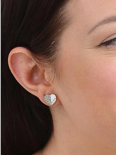 LOVELY GUESS Herzohrringe mit Kristallen Gold - Ohrringe