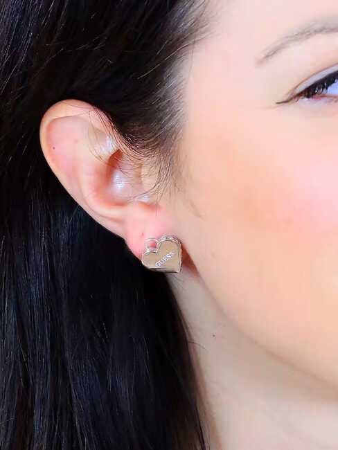 FALLING IN LOVE Herzschloss-Ohrringe gelbes Gold - Ohrringe