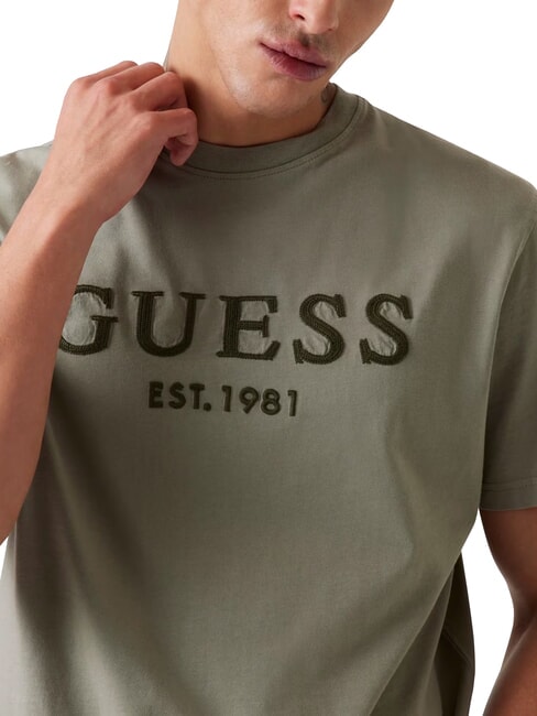 BOX LOGO T-Shirt mit gesticktem Logo moosgr&uuml;n - Herren-T-Shirts