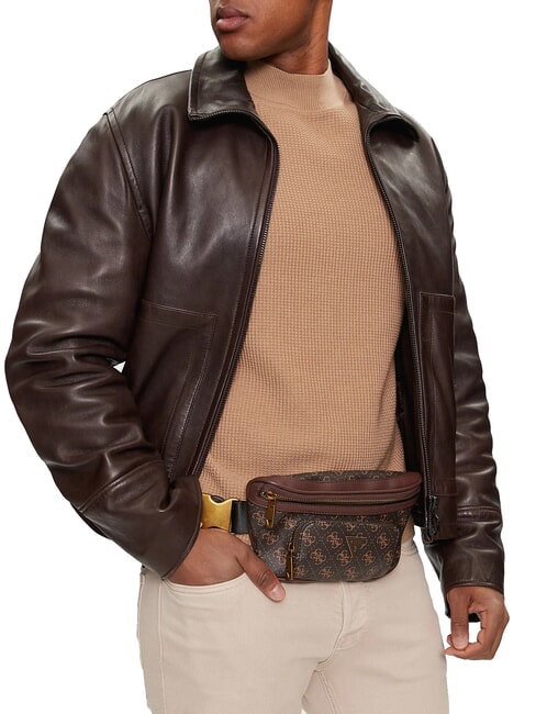 MILANO G&uuml;rteltasche mit Logo-Print braun/ocker - H&uuml;fttaschen