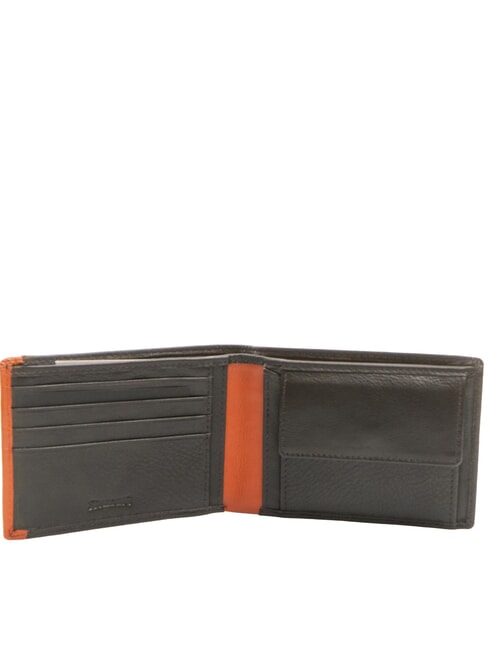 STRIPE Lederbrieftasche mit M&uuml;nzfach braun/orange - Brieftaschen Herren
