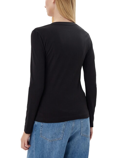 EMBRO SCRIPT LOGO Langarm-T-Shirt mit Logo und Strass jetbla - T-Shirts und Tops f&uuml;r Damen