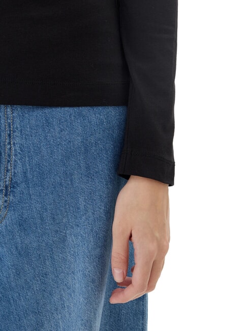 EMBRO SCRIPT LOGO Langarm-T-Shirt mit Logo und Strass jetbla - T-Shirts und Tops f&uuml;r Damen