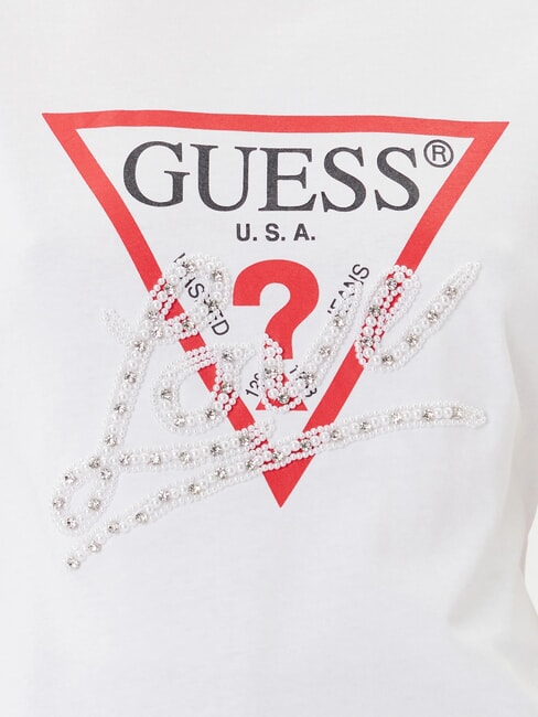 PEARLS LOVE TRIANGLE T-Shirt mit Print und Applikationen purwei&szlig; - T-Shirts und Tops f&uuml;r Damen