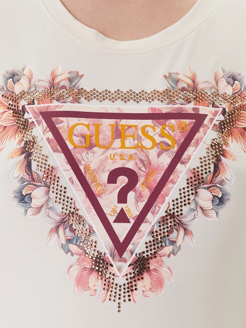 TRIANGLE FLOWERS Stretch-T-Shirt mit Aufdruck Vanille-Rouge - T-Shirts und Tops f&uuml;r Damen