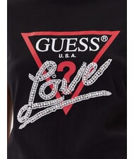 GUESS PEARLS LOVE TRIANGLE T-Shirt mit Print und Applikationen jetbla - T-Shirts und Tops f&uuml;r Damen - 3