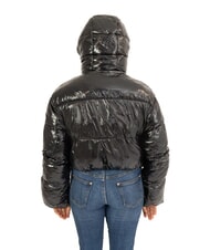 CANADIAN MINGAN Kurze gl&auml;nzende Daunenjacke mit Kapuze recyceltes gl&auml;nzendes Schwarz - Daunenjacken f&uuml;r Damen - 2