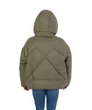 CANADIAN EUGENIE Kurze Satin-Daunenjacke mit Kapuze Olivennacht - Daunenjacken f&uuml;r Damen - 2