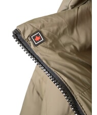 CANADIAN EUGENIE Kurze Satin-Daunenjacke mit Kapuze Olivennacht - Daunenjacken f&uuml;r Damen - 4