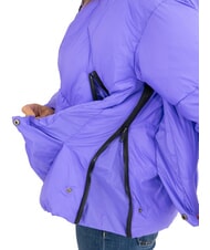 CANADIAN EUGENIE Kurze Satin-Daunenjacke mit Kapuze lila Opulenz - Daunenjacken f&uuml;r Damen - 3