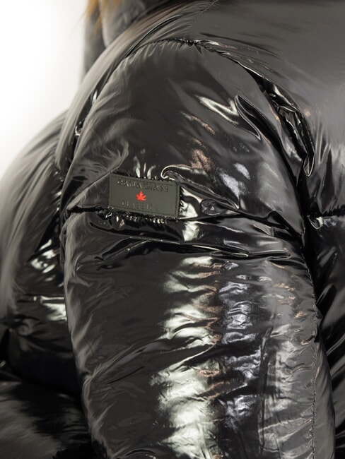 SUMMERSIDE Kurze gl&auml;nzende Daunenjacke recyceltes gl&auml;nzendes Schwarz - Daunenjacken f&uuml;r Damen