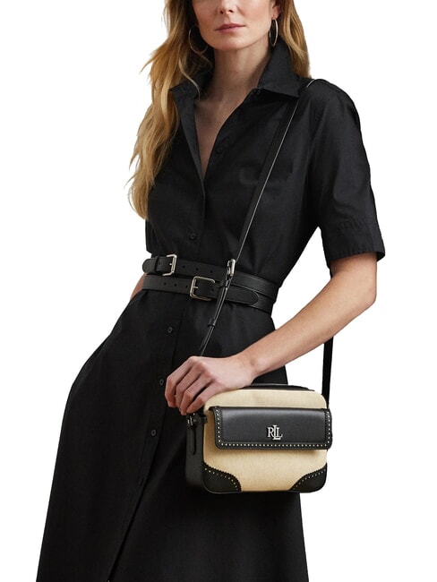 MARCY Kameratasche aus Stroh mit Tasche hellnatur/schwarz - Damentaschen