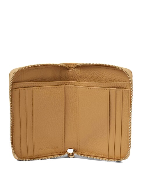 METALLIC SOFT metallic soft portafoglio pelle martellata Geldb&ouml;rse mit umlaufendem Rei&szlig;verschluss frisches Beige - Brieftaschen Damen