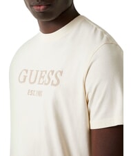 GUESS BOX LOGO T-Shirt mit gesticktem Logo Perlwei&szlig; - Herren-T-Shirts - 3