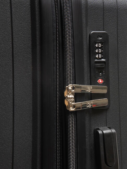 AIR FLOW Mittelgro&szlig;er erweiterbarer Trolley Schwarz - Harte Trolleys