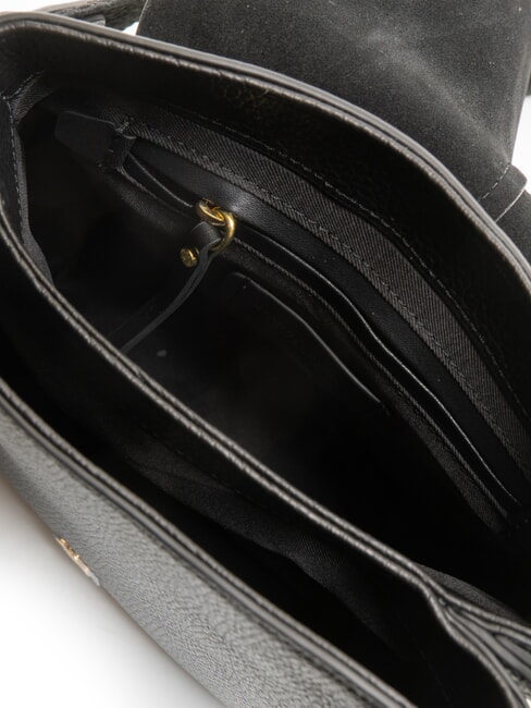 HELENA ROUND Ledertasche mit doppeltem Schultergurt Schwarz - Damentaschen