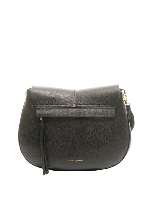 HELENA ROUND Kleine Umh&auml;ngetasche aus Leder Schwarz - Damentaschen