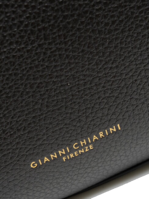 HELENA ROUND Kleine Umh&auml;ngetasche aus Leder Schwarz - Damentaschen