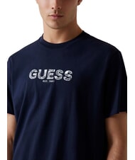 GUESS BSC EMBROIDERY LOGO Baumwoll-T-Shirt mit gesticktem Logo Smart Blue Multi - Herren-T-Shirts - 3
