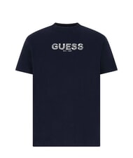 GUESS BSC EMBROIDERY LOGO Baumwoll-T-Shirt mit gesticktem Logo Smart Blue Multi - Herren-T-Shirts - 4