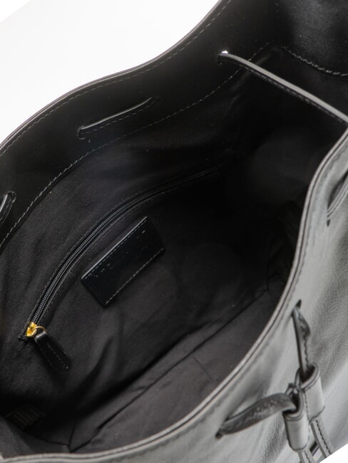 CARLOTTA Umh&auml;ngetasche aus Leder mit Taschen Schwarzes Gold - Damentaschen