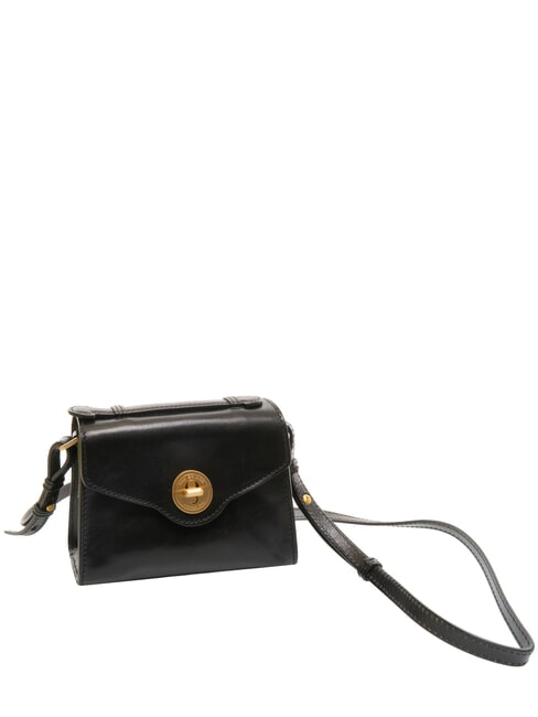 IRENE  Mini-Umh&auml;ngetasche aus Leder Schwarzes Gold - Damentaschen