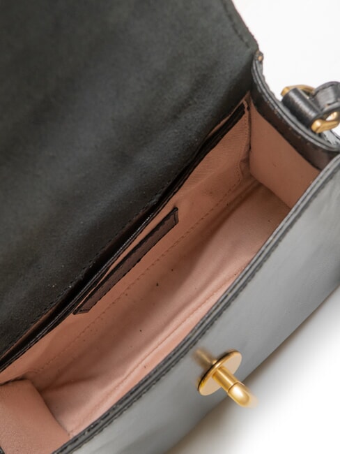 IRENE  Mini-Umh&auml;ngetasche aus Leder Schwarzes Gold - Damentaschen