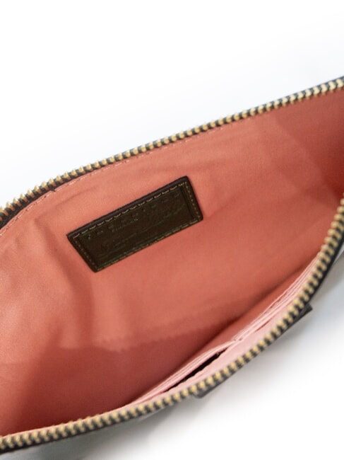 FIONA Flache Lederclutch mit Manschette englische gr&uuml;ne abb. Gold - Damentaschen