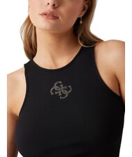 GUESS NEW SL ROUND GUENDALINA 4G-Tanktop mit Strass-Logo jetbla - T-Shirts und Tops f&uuml;r Damen - 3