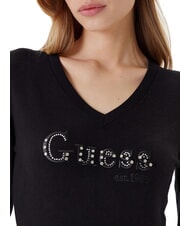 GUESS KENZIE LOGO Pullover mit V-Ausschnitt jetbla - Damenpullover - 4