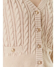 GUESS GISELLE Zopfmuster-Cardigan mit Kn&ouml;pfen Creme verschwinden - Damenpullover - 4