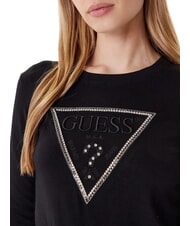 GUESS KIARA TRIANGLE LOGO Rundhalspullover mit Strasssteinen jetbla - Damenpullover - 4