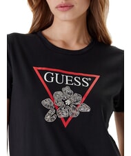 GUESS FLOWER BLING T-Shirt mit Druck und Applikation jetbla - T-Shirts und Tops f&uuml;r Damen - 3