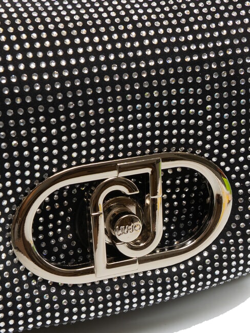 LAPUFFY Mikro-Umh&auml;ngetasche mit Strass schwarz/stahl - Damentaschen