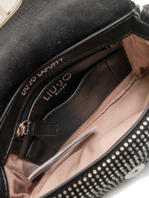 LAPUFFY Mikro-Umh&auml;ngetasche mit Strass schwarz/stahl - Damentaschen