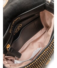 LIUJO LAPUFFY Mikro-Umh&auml;ngetasche mit Strass schwarz/messinggold - Damentaschen - 5