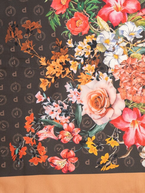 FLOWERS TWILL Bedruckter Schal braune Blumen - Schals