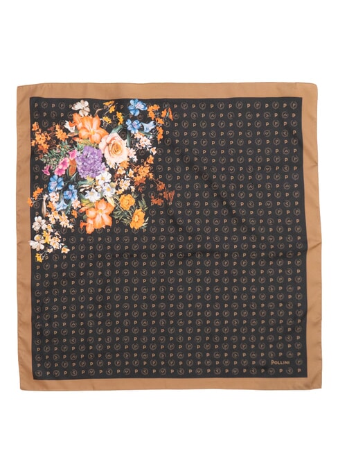 FLOWERS TWILL Bedruckter Schal schwarze Blumen - Schals
