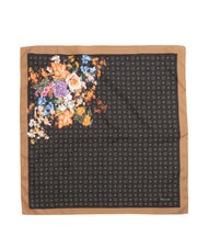 POLLINI FLOWERS TWILL Bedruckter Schal schwarze Blumen - Schals - 2