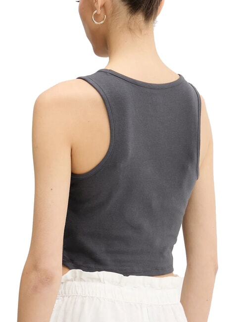 BLUR Crop-Top mit Logo-Print Asphalt - T-Shirts und Tops f&uuml;r Damen