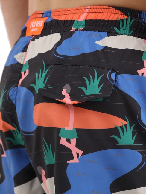 ILLUSTRATION Herren Strandkost&uuml;m schwarz/blau - Herrenbadehosen